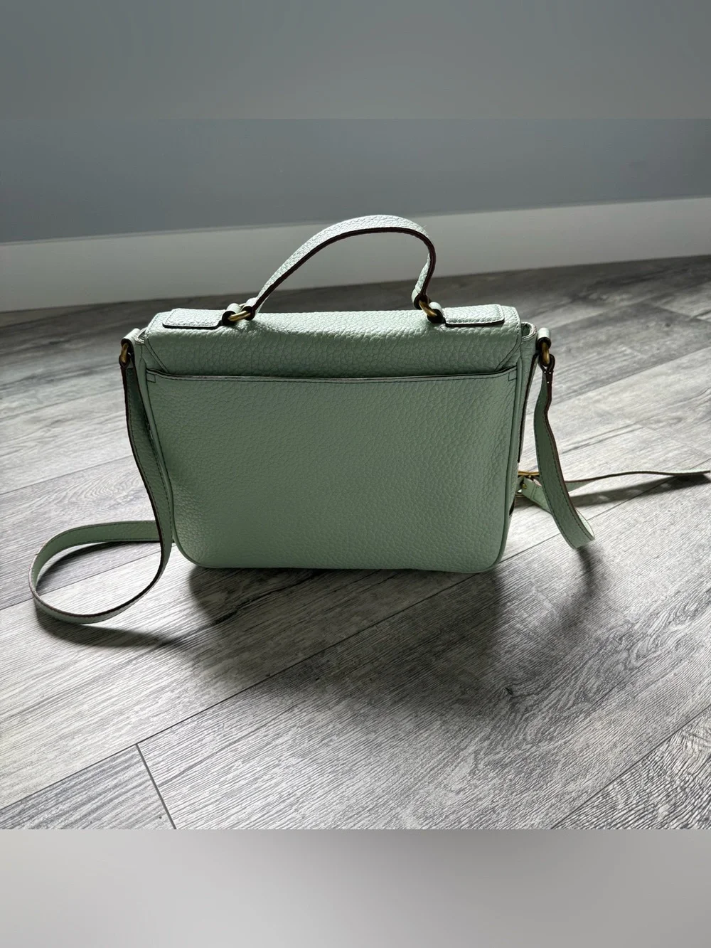 Genuine FOSSIL teal blue leather crossbody shoulder bag messenger style